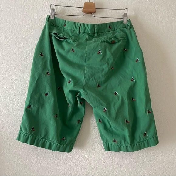 Polo Ralph Lauren Nautical Flag Embroidered Green Chino Shorts - Picture 3 of 5